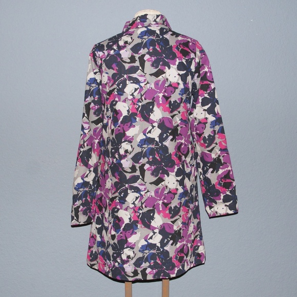 THAKOON Floral Trench Rain Coat Jacket sz S - Picture 5 of 7